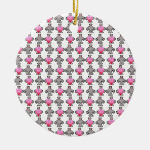 Ornement En Céramique AngryBot LoveBot Ornament