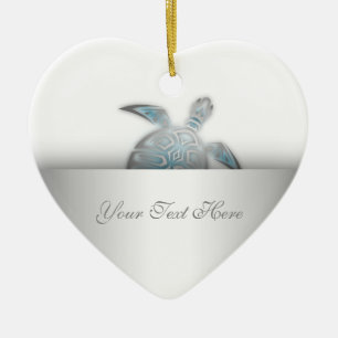 Ornement En Céramique Animal de tortue marine argentée