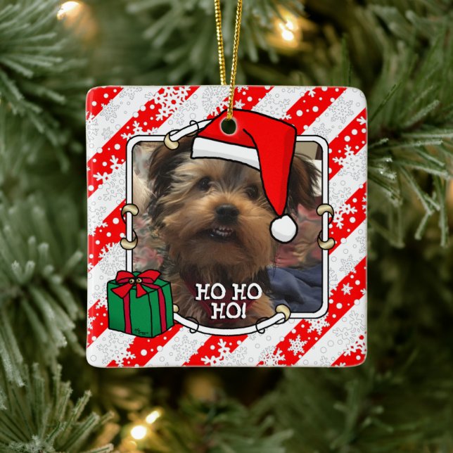 Ornement En Céramique Animaux de compagnie Photo First Christmas Santa H (Arbre)