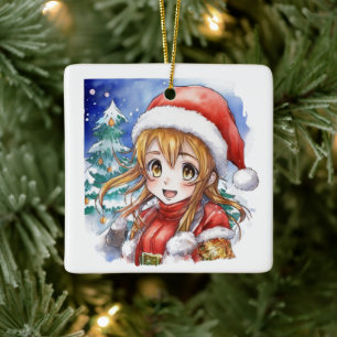 Ornement En Céramique Anime Anime fille Noël personnalisé