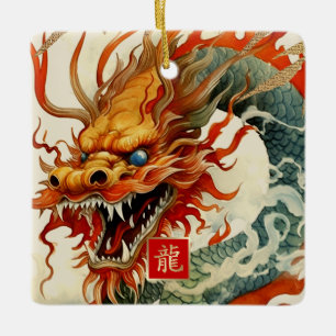 Ornement En Céramique Année chinoise du don de dragon