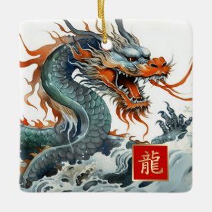Ornement En Céramique Année chinoise du dragon Custom Year Cadeau