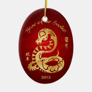 Ornement En Céramique Année du serpent 2013 - nouvelle année chinoise