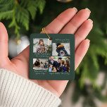 Ornement En Céramique Année en moments Famille Photo Collage & légendes<br><div class="desc">Célébrez l'histoire de votre année avec notre Année en Moments Famille Photo Collage & Captions Ornament. L'avant présente une mise en page moderne de collage de galerie de quatre photos, avec des légendes personnalisées pour chaque instant, parfait pour mettre en évidence les vacances, les jalons et les joies quotidiennes. Au...</div>