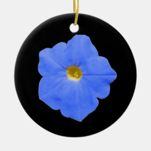 Ornement En Céramique Anniversaire personnalisé bleu et jaune Petunia