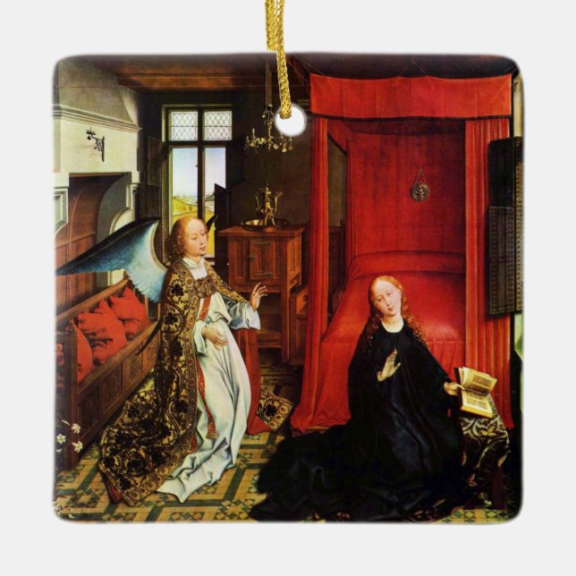 Ornement En Céramique ANNONCE ANGEL Archange Gabriel et Vierge (Devant)