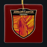 Ornement En Céramique Antelope Canyon Arizona Travel Art Vintage<br><div class="desc">Antelope Canyon design vectoriel art. Le Navajo Upper Antelope Canyon est un canyon à fente dans le sud-ouest américain.</div>