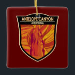 Ornement En Céramique Antelope Canyon Arizona Travel Art Vintage<br><div class="desc">Antelope Canyon design vectoriel art. Le Navajo Upper Antelope Canyon est un canyon à fente dans le sud-ouest américain.</div>