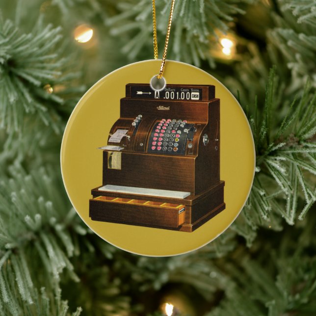 Ornement En Céramique Antique caisse enregistreuse, commerce de détail V (Arbre)