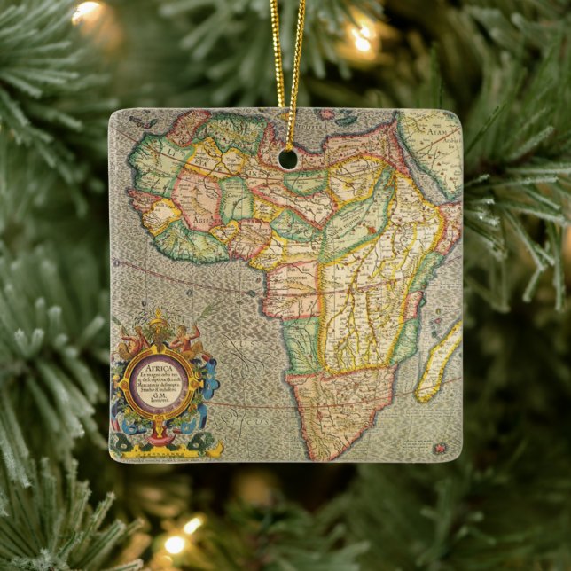 Ornement En Céramique Antique carte Mercator du Vieux Monde de l'Afrique (Arbre)