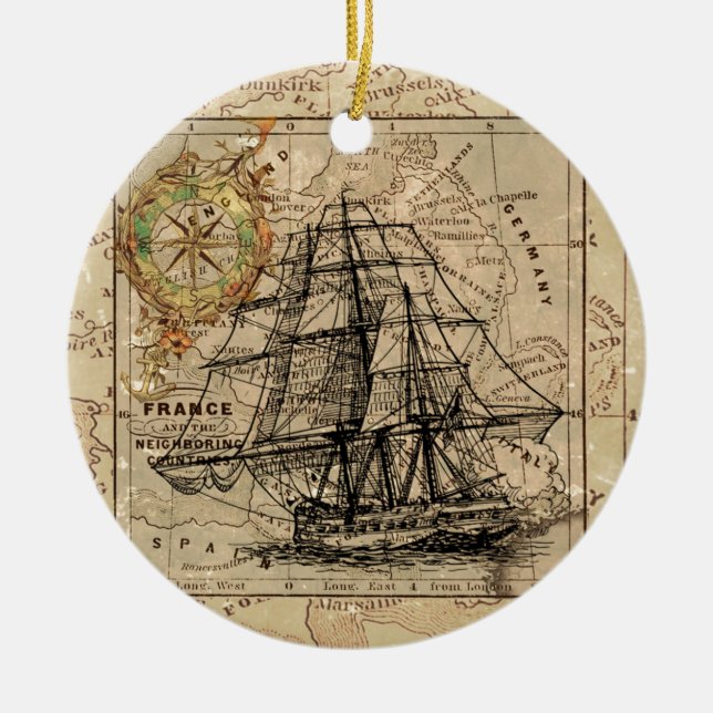 Ornement En Céramique Antique Old General France (Devant)