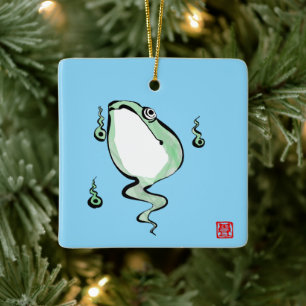 Ornement En Céramique Antique Origine Histoire Grumpy Frog Japonais Toad