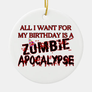 Ornement En Céramique Apocalypse de zombi d'anniversaire