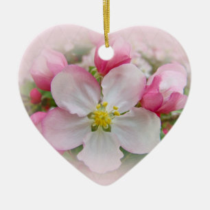 Ornement En Céramique Apple fleurissent temps