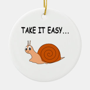 Ornement En Céramique Apportez-le facilement mignon escargot de dessin
