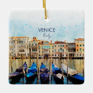 Ornement En Céramique Aquarelle VENEZIA VENICE - Italie souvenir de voya