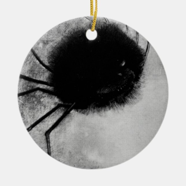 Ornement En Céramique Araignée souriante par Odilon Redon, Halloween Vin (Devant)