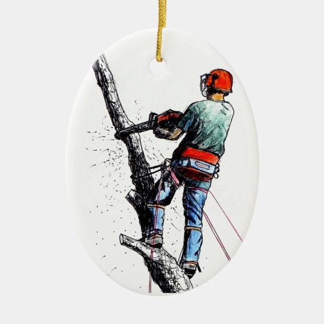 Ornement En Céramique Arboriste Tree Surgeon (Devant)