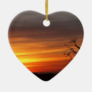 Ornement En Céramique Arbre au coucher du soleil