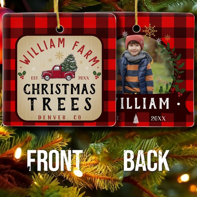 Ornement En Céramique Arbre de Noël Agritourisme Pine Arbres style ferme (Créateur téléchargé)