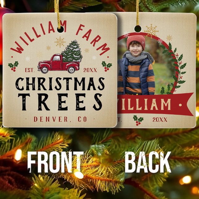 Ornement En Céramique Arbre de Noël Agritourisme Pine Arbres style ferme (Créateur téléchargé)