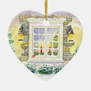 Ornement En Céramique Arbre de Noël dans l'ornement de fenêtre