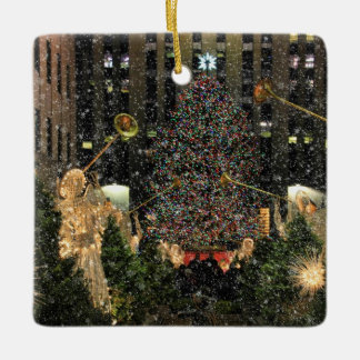 Ornement En Céramique Arbre de Noël du Rockefeller Center de NYC sous la