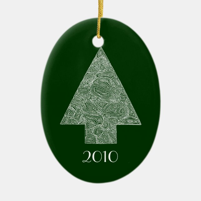 Ornement En Céramique Arbre de Noël moderne (Devant)