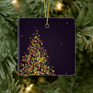 Ornement En Céramique Arbre de Noël noir et or
