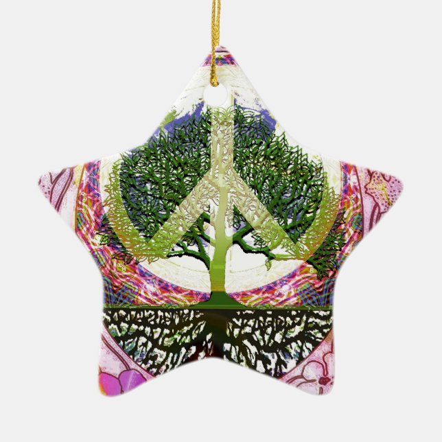 Ornement En Céramique Arbre de souffle de vie de la vie (Devant)