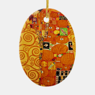 Ornement En Céramique Arbre de vie Gustav Klimt Nouveau