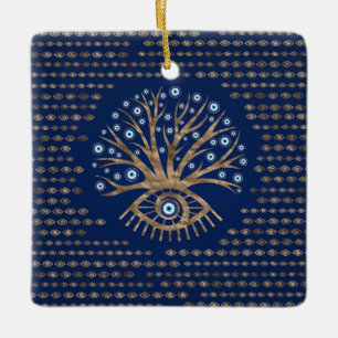 Ornement En Céramique Arbre grec d'oeil - Mati Mataki - Matiasma