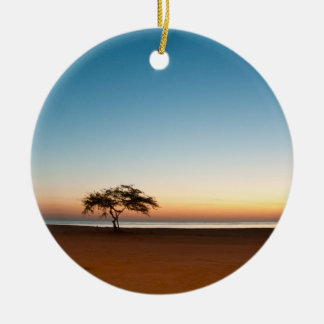 Ornement En Céramique Arbre isolé au lever de soleil au Kowéit