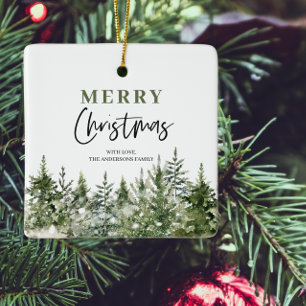 Ornement En Céramique Arbre vert de Noël Joyeux Noël