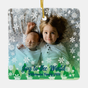 Ornement En Céramique Arbres de Noël Snowflakes blanc Joie au monde