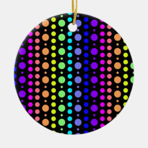 Ornement En Céramique Arc-en-ciel des Dots ornement, double face