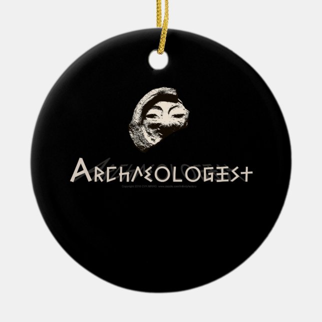 Ornement En Céramique Archéologue en lettres grecques primitives (Devant)