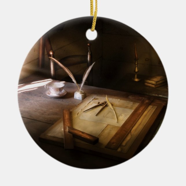 Ornement En Céramique Architecte - la table de rédaction (Devant)