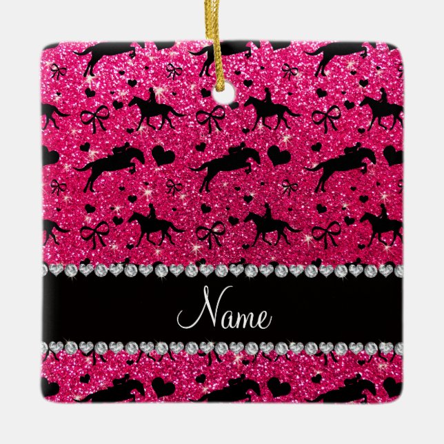 Ornement En Céramique Arcs équestres de coeurs de parties scintillantes (Devant)