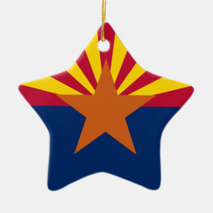 Ornement En Céramique Arizona Drapeau : Réglage de Star Sun, État du cui