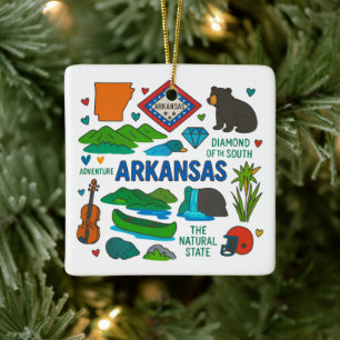 Ornement En Céramique Arkansas Custom Family Trip Keepsaké Noël