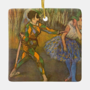 Ornement En Céramique Arlequin et Columbine par Edgar Degas Art Vintage