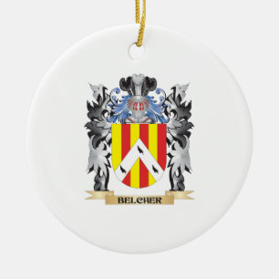 Ornement En Céramique Armoiries des Belcher - blason de la famille Belch