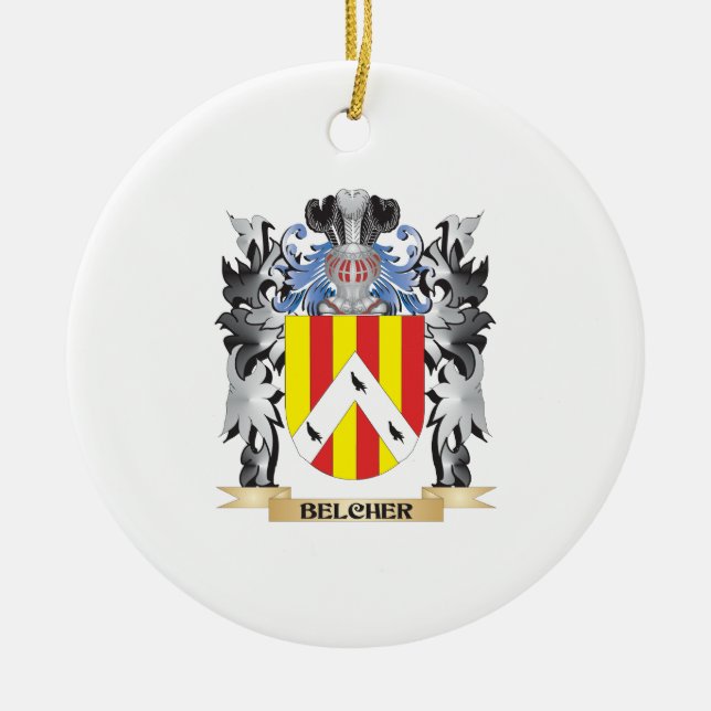 Ornement En Céramique Armoiries des Belcher - blason de la famille Belch (Devant)