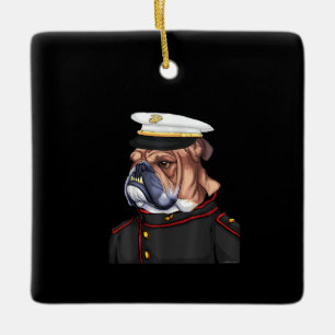 Ornement En Céramique Army Bulldog