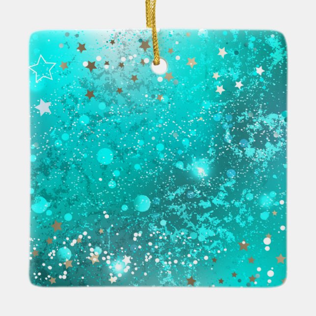 Ornement En Céramique Arrière - plan à huile Turquoise de la menthe (Devant)