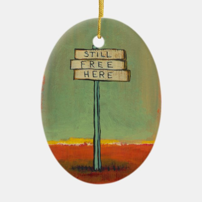 Ornement En Céramique Art libertaire de peinture de signe de liberté de (Devant)