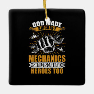 Ornement En Céramique Art mécanique   Dieu Made Aircraft Mechanics