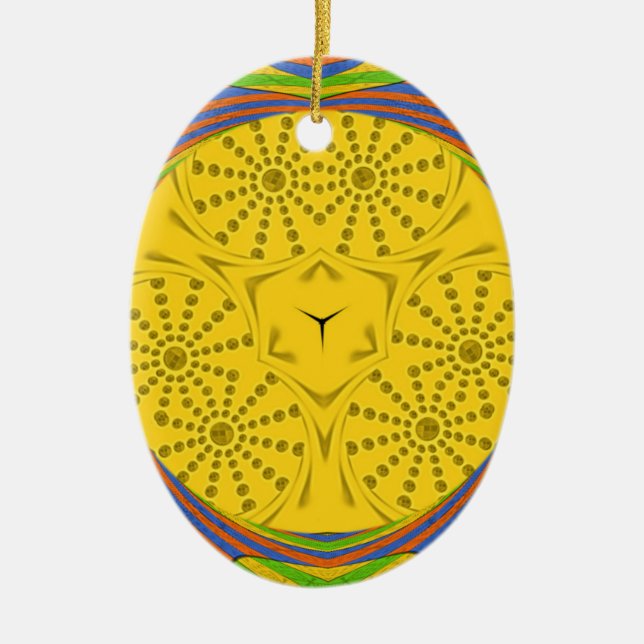 Ornement En Céramique Art Motif Égyptien Imprimer À damiers Conception C (Devant)