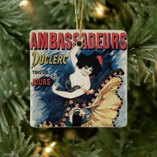 Ornement En Céramique Art Nouveau vintage, danseuse de flamenco espagnol